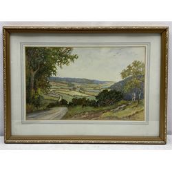 Nathan Stanley Brown (British 1890-1980): The Surprise View Troutsdale near Scarborough, watercolour signed 26cm x 42cm