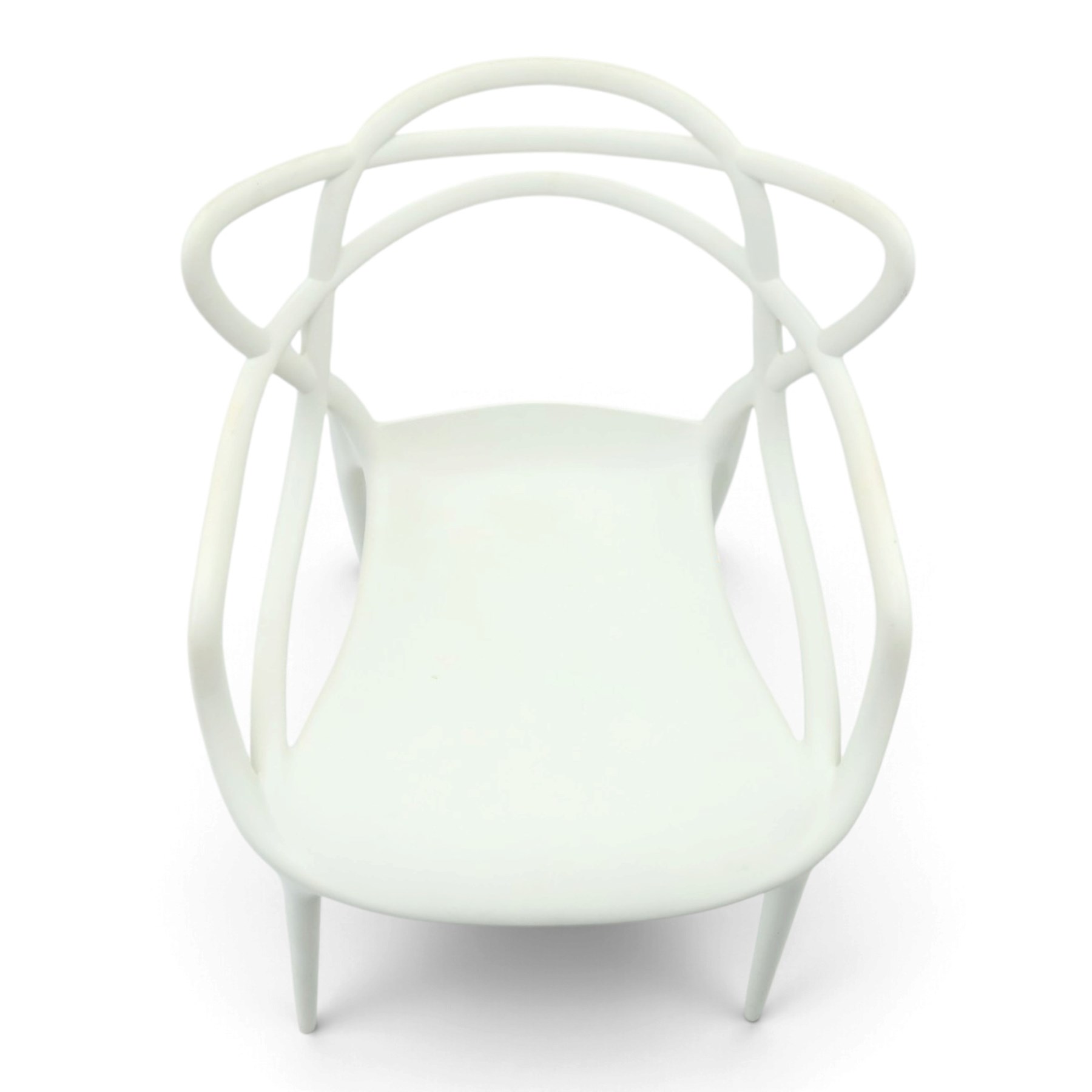 Philippe Starck (1949-) with Eugeni Quitllet (1972-) - Kartell ‘Masters’ armchair, white moulded plastic construction, intertwined curvilinear back with integral arms, dished seat raised on slender tapering legs