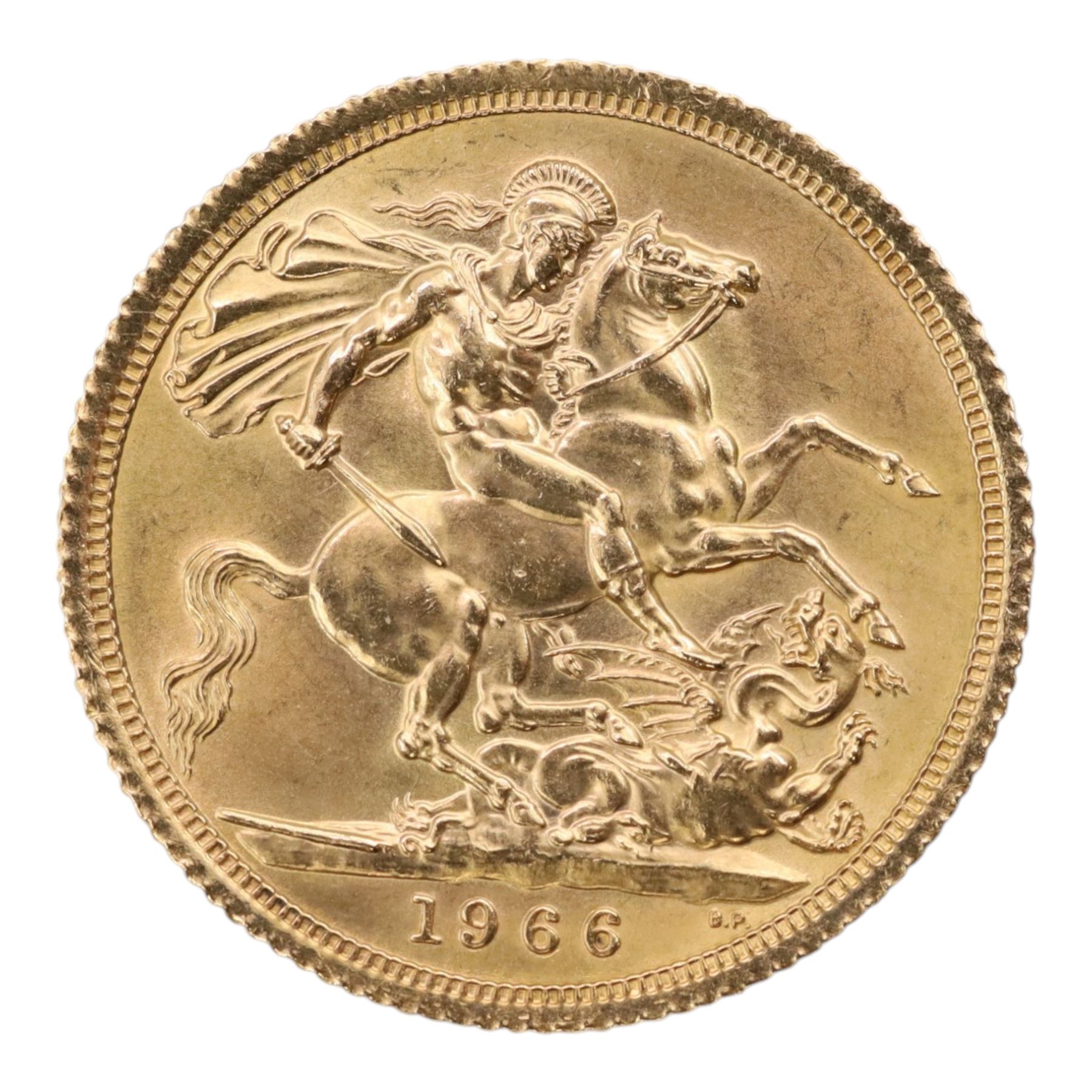 Queen Elizabeth II 1966 gold full sovereign coin