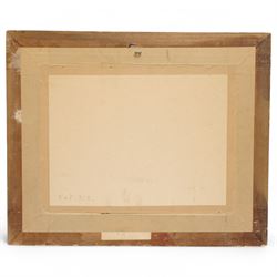 Maurice Courant (French 1847-1925): Sail Boats Off the French Coast, oil on board signed and dated 1923, 23cm x 33cm 