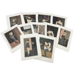 Priscella Van Groeningen (Dutch Contemporary): Nude Seated and Standing Studies, set of el...