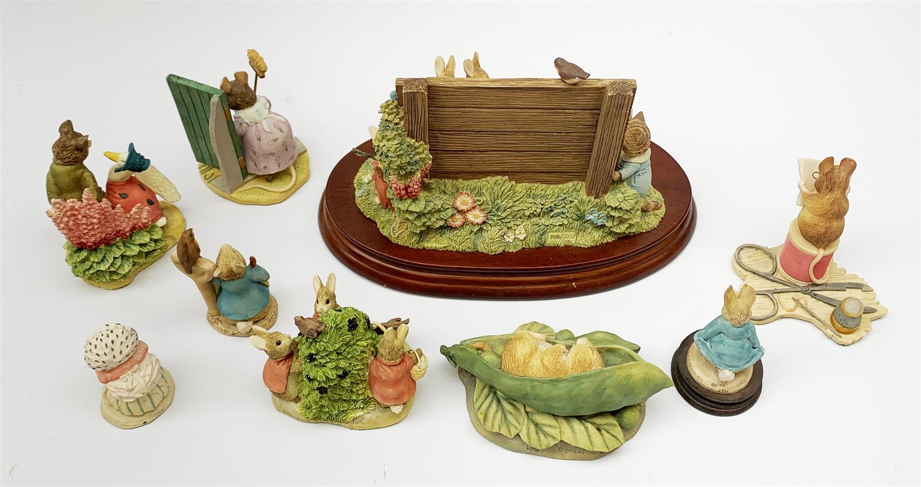 A collection of Beatrix Potter related Border Fine Arts figures