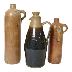 British, a stoneware jug and cover in the manner of Richard Batterham, together with two  ...