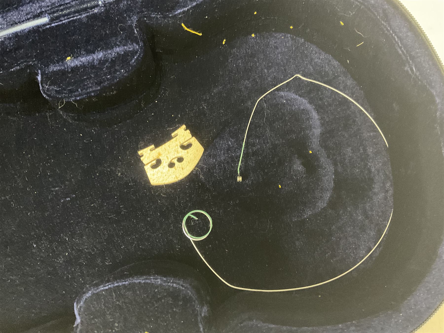 Intermusic 3/4 violin with a violet coloured solid wood body, ebonised fingerboard and fittings, bow and hard case, length 54cm