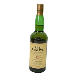 The Glenlivet 12 year old, single malt scotch whisky and The Glenlivet 12 year old aged in oak cast single malt scotch whisky