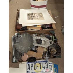 Harry Potter books, Metamatec clocks, Hartmann German binoculars, pewter, Golly enamel badges and other collectables