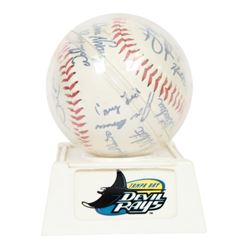 Signed Nolan Ryan with HOF '99 inscription, Rawlings baseball, contained within an acrylic display box, with authenticity hologram and certificate, together with a signed Tampa Bay Devil Rays baseball