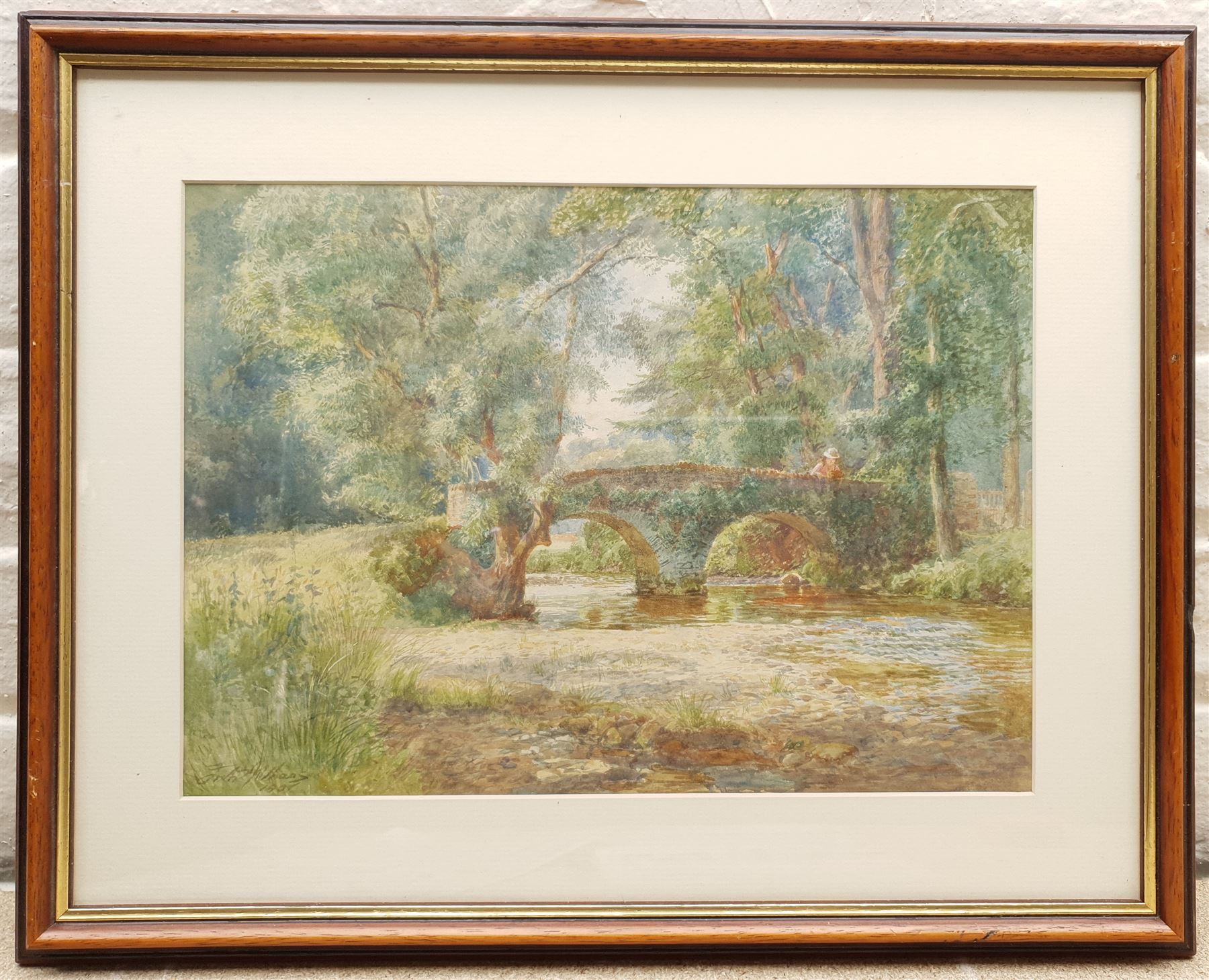 Fritz B Althaus (AKA Frederick Kerr) (British 1863-1962): Packhorse Bridge Winsford Exmoor, watercolour signed and dated 1907, 26cm x 36cm