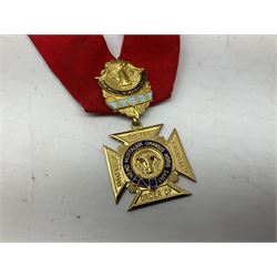 Masonic and similar jewels/medals to include Royal Antediluvian Order of Buffaloes, hallmarked, L.A Vallette Lodge No. 815, hallmarked, R.A.O.B Justice Truth Philanthropy, etc 