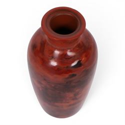 20th century Chinese red realgar peking glass vase, H12cm 