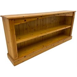 Large pine low-line bookcase