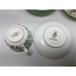 Minton Haddon Hall part tea wares, comprising cups, saucers, side plates etc, together with Royal Doulton Juliet pattern tea and dinner wares