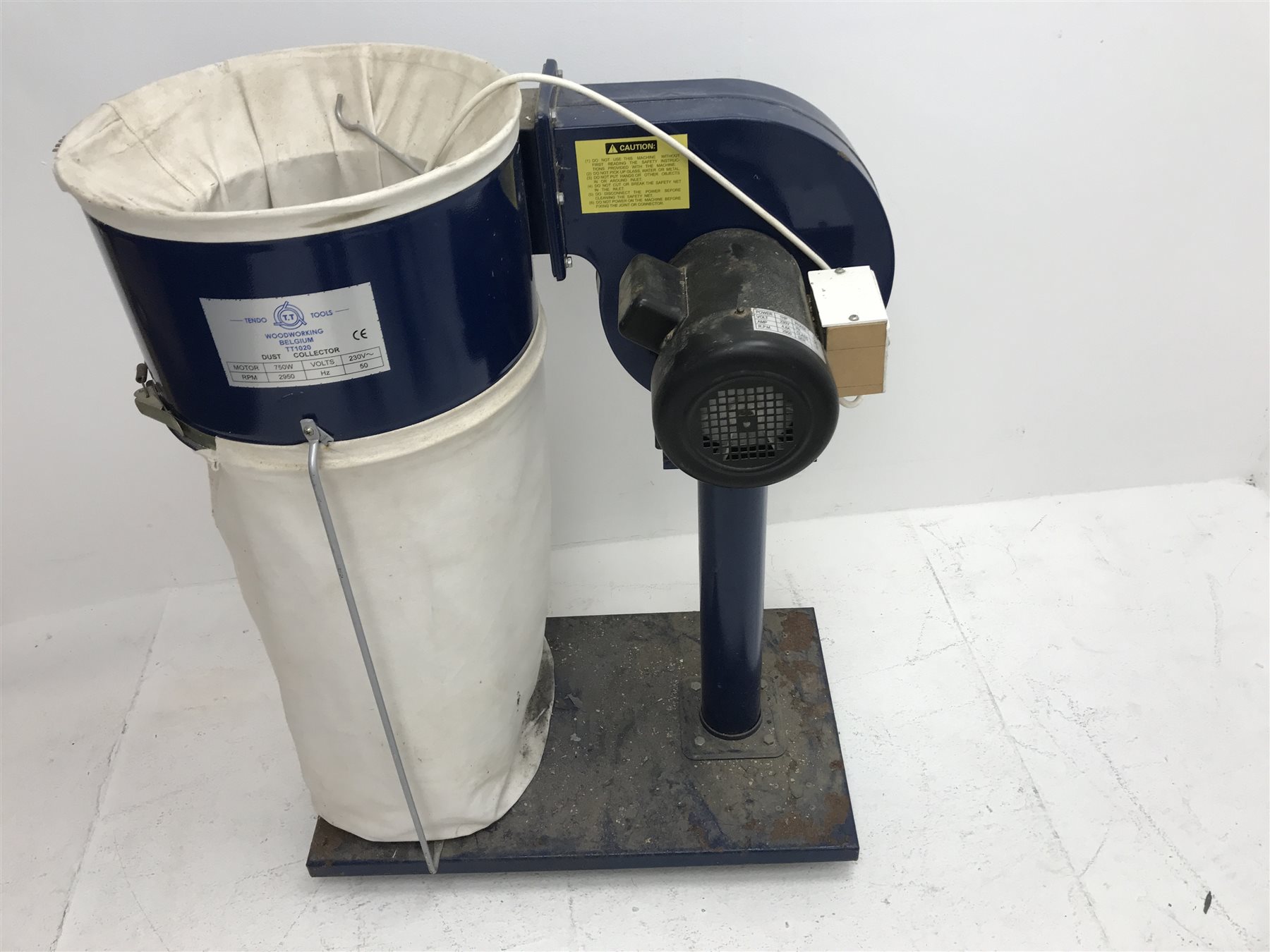 Draper WTL90 wood turning lathe on stand and dust extractor The