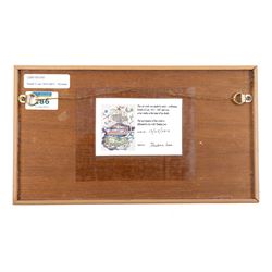 Robert H Lee (Northern British 1915-2007): 'Three Faces', oil on board unsigned 15cm x 28cm 
Provenance: David Duggleby Ltd 11th June 2012 Artist's Studio Collection, sold on instructions from his widow Mrs Thelma Lee Lot 186