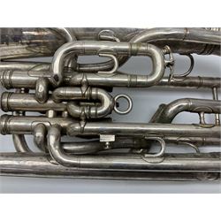 Boosey & Co Class A silver plated four-valve euphonium, serial no.117918 L62cm; in carrying case