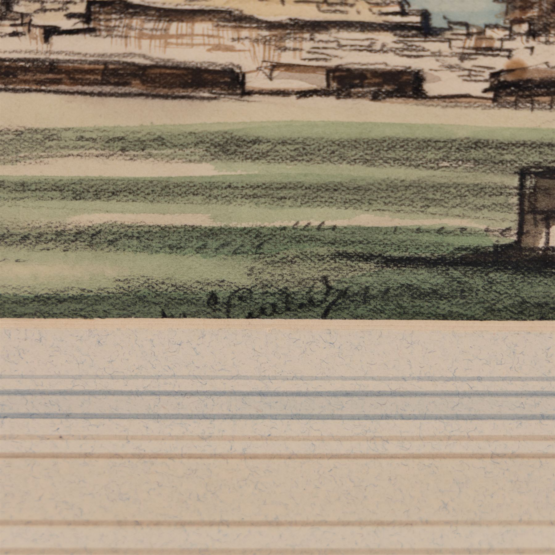 Joseph Ridley Ratcliffe McCulloch RBA (British 1893-1961): Collection of locations across North Yorkshire including 'Scarboro' Castle' and 'Whitby', five mixed media signed dated and titled max 19.5cm x 31.5cm (5) (unframed)