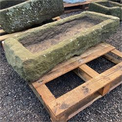 19th century rectangular shallow stone trough - THIS LOT IS TO BE COLLECTED BY APPOINTMENT FROM DUGGLEBY STORAGE, GREAT HILL, EASTFIELD, SCARBOROUGH, YO11 3TX