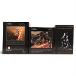 Three Gentle Giant Star Wars The Old Republic statues/busts, comprising a limited edition Darth Malak collectible statue limited edition no. 9/900, Darth Malgus Deluxe Mini Bust no. 257/1430 and a collector's edition Darth Malgus Statue, all boxed