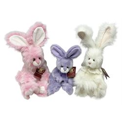 Charlie Bears rabbits - 'Pear Drop' CB2052340; 'Mila' CB2060050; and 'Dew Drop' CB2052350; all with labels (3)