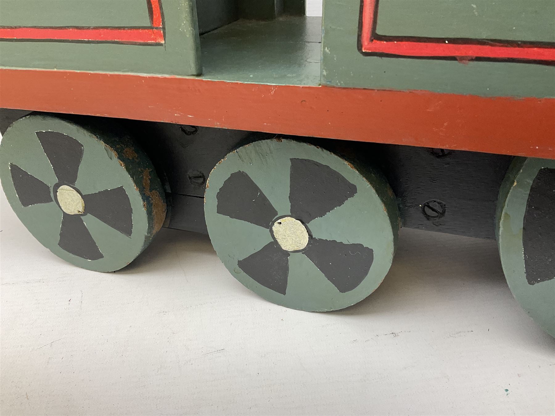 Large scratch-built wooden model of Thomas the Tank Engine L82cm