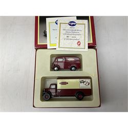 Nineteen boxed Corgi die-cast models sets, to include 50th Anniversary Battle of Britain, The Ruddles, The Bass, Ford- the general utility car, 150th Anniversary Penny Post, White Bread, Charrington etc