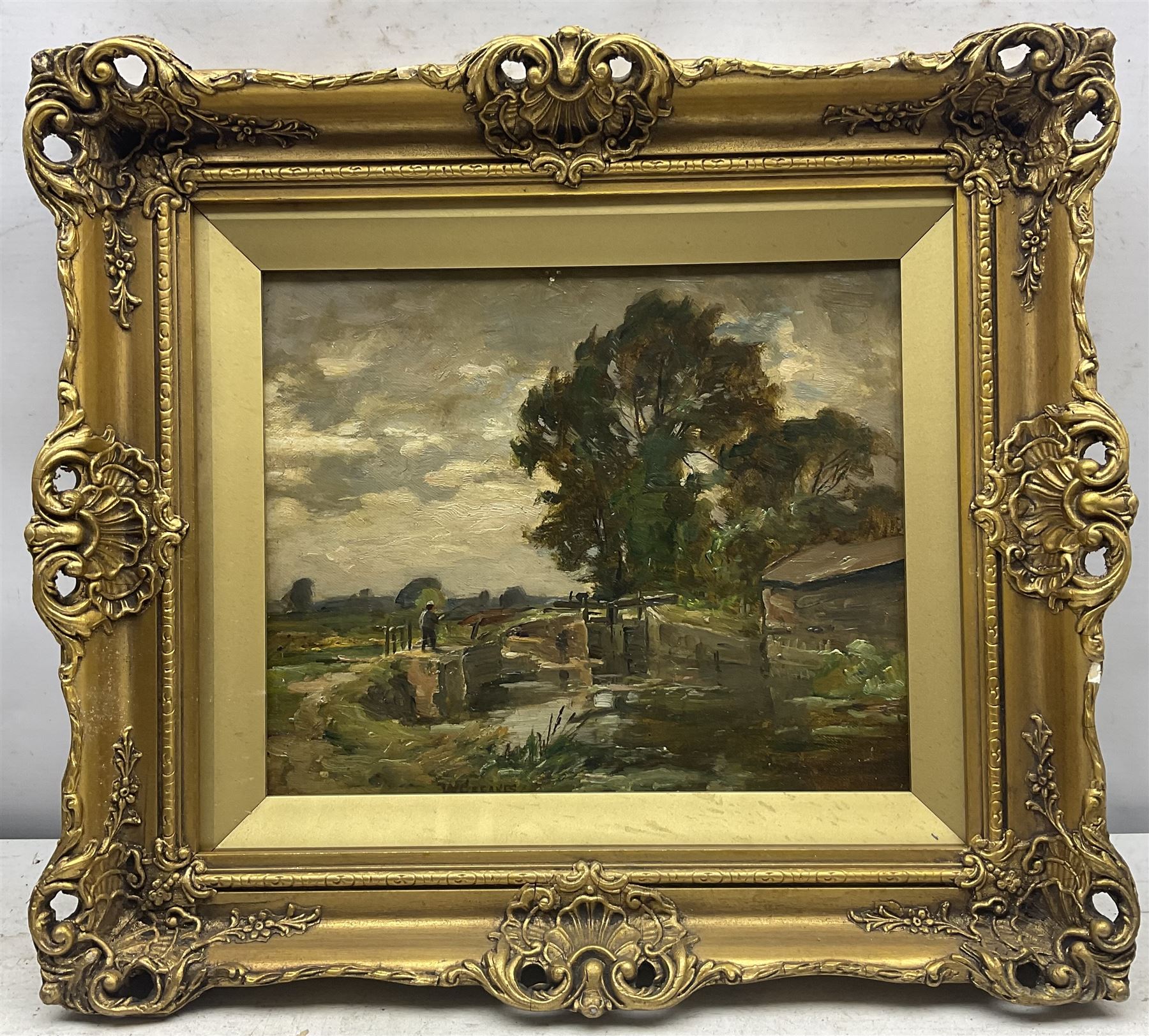 William Greaves (British 1852-1938): 'The Old Lock', oil on board signed, indistinctly inscribed and dated 1926 verso 24cm x 29cm