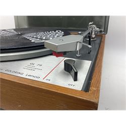 Goldring Lenco GL 75 Stereo Transcription turntable, in a teak case, H15cm, W54cm 