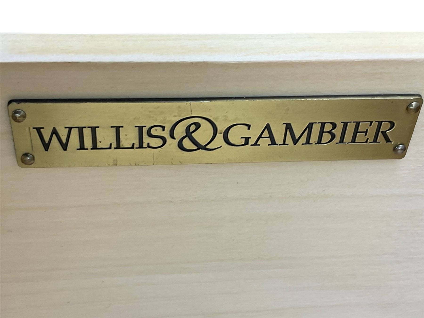 Willis Gambier white painted double wardrobe, with drawer to base