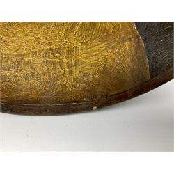 Two oil painted chargers decorated with joyful gentleman, both signed W Stanley, together with a Musterschutz charger decorated in high relief