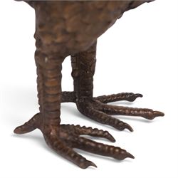 Bronzed figure of a fighting cockerel, H39cm 