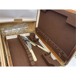 Onyx box with claw feet, together with gilt framed mirror, cut glass vase and other collectables, in three boxes 