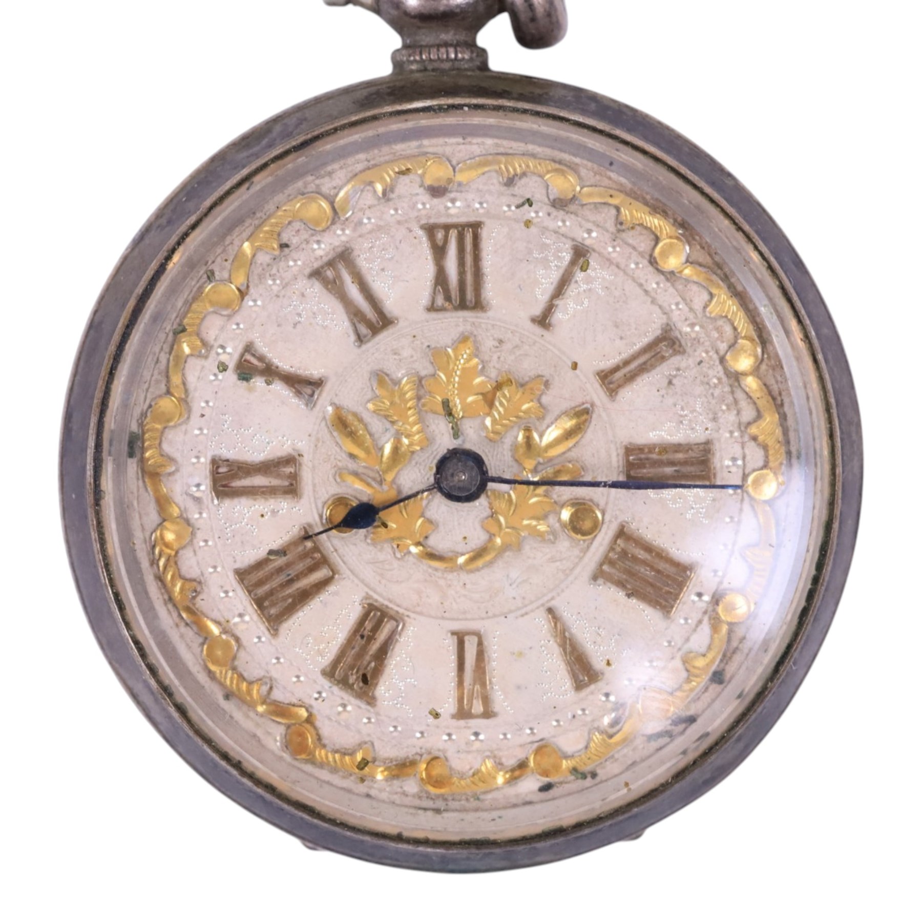 Continental silver ladies fob watch with silvered dial, stamped 800, on Albertina together with a silver cased open faced pocket watch, with silver import marks