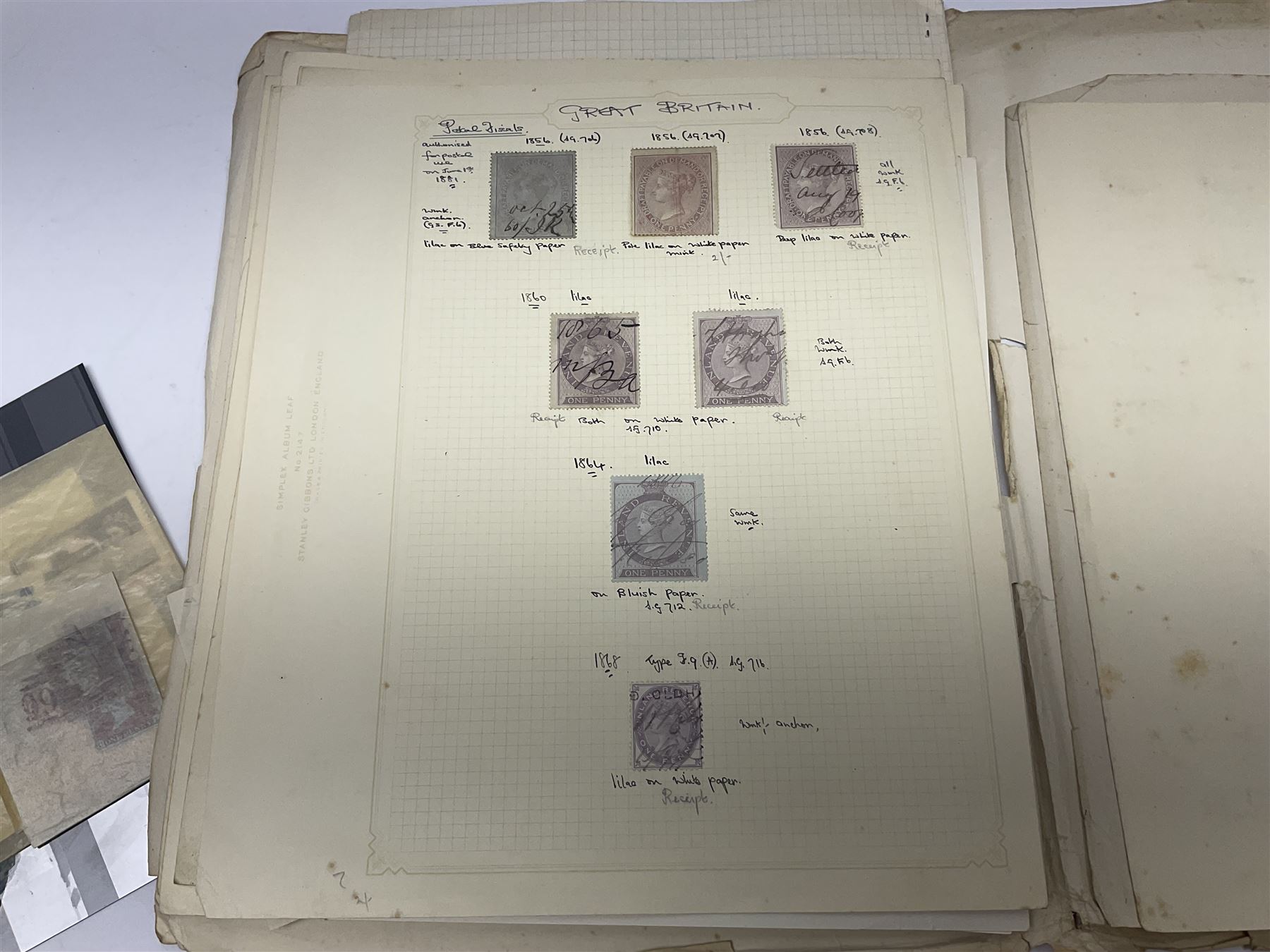 Mostly Great British Queen Victoria and later stamps, including imperf penny reds, 1841 two pence blues white lines added, imperf penny red on cover with 'More To Pay', half penny 'bantams', perf penny reds etc, in album, on pages and loose in packets