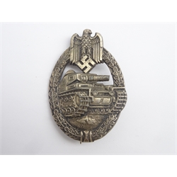 WW2 German Tank Battle Badge marked R.S. for Robert Souval  