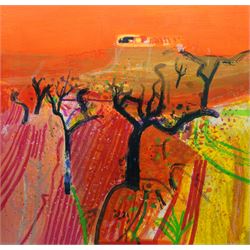Barbara Rae (Scottish 1943-): 'Winter Almonds', limited edition screenprint in colours sig...