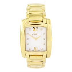 Ebel Brasilia ladies 18ct gold quartz wristwatch, Cal. 967, mother of pearl dial with diam...