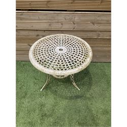 Cast aluminium garden table painted in white - THIS LOT IS TO BE COLLECTED BY APPOINTMENT FROM DUGGLEBY STORAGE, GREAT HILL, EASTFIELD, SCARBOROUGH, YO11 3TX