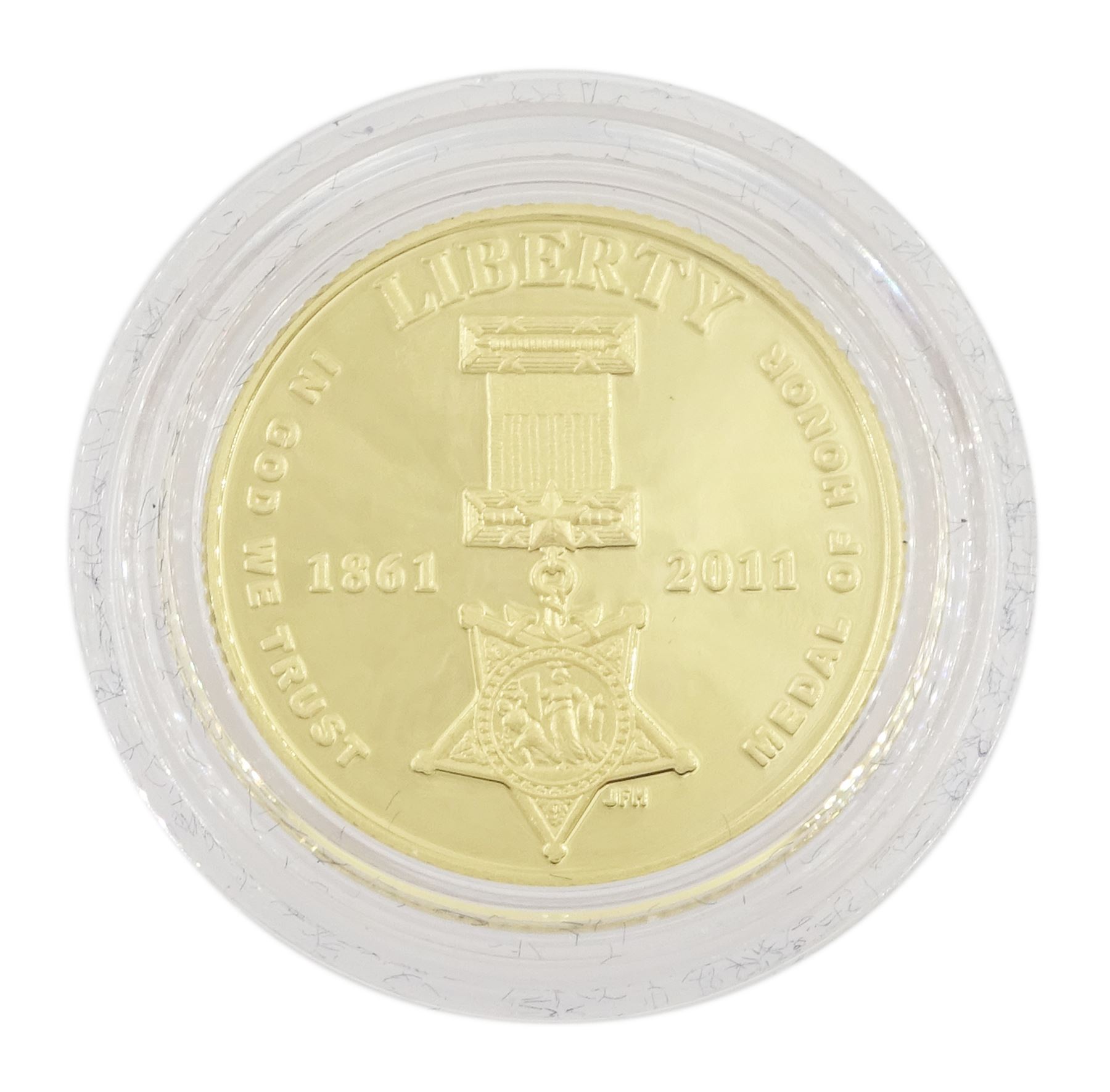 United States of America 2011 gold proof five dollar coin, West Point mint, cased with certificate 