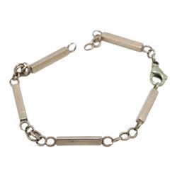9ct gold rectangle link bracelet