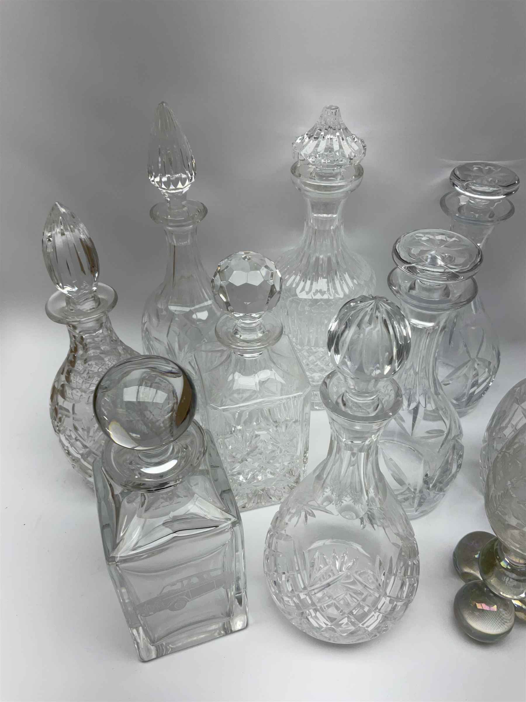 Set of four ‘Alana’ Waterford hock glasses, glass crystal drops