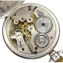 Victorian silver open face key wound pocket watch by Waltham, Mass, the movement signed P.S. Bartlett, No. 2315036, Birmingham 1883 and one other silver keyless lever pocket watch, case by Dennison