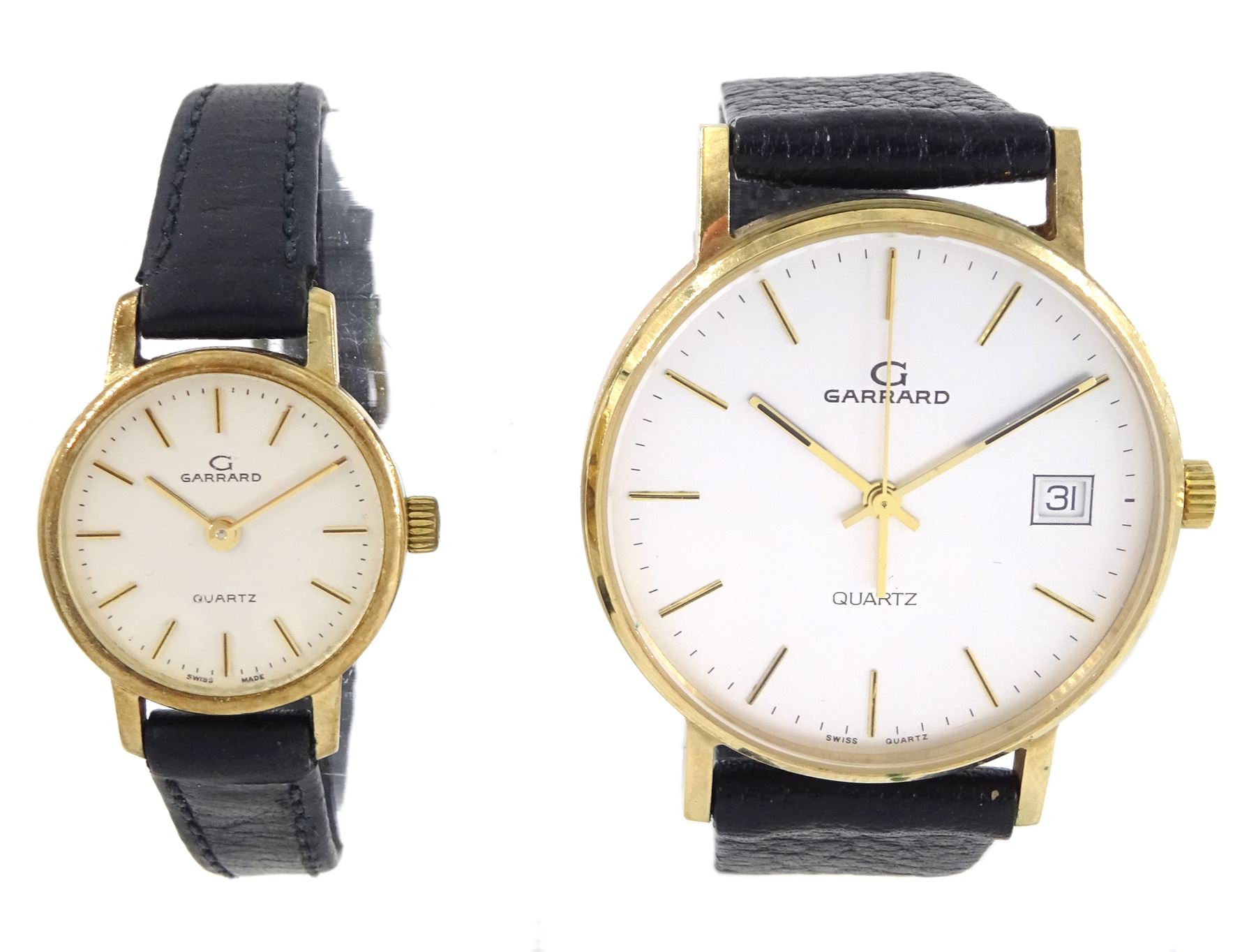 Garrard gentleman's 9ct gold quartz wristwatch, with date aperture and