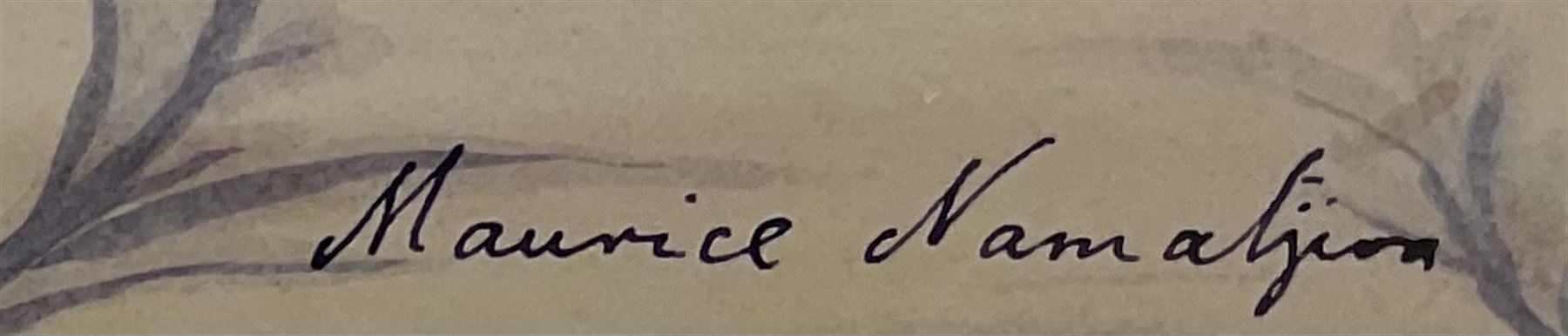 Maurice Namatjira (Australian 1938-1977): Central Australian Landscape, watercolour signed 51cm x 35cm
Notes: the artist was the 5th youngest son of Albert Namatjira founder of the Hermansbourg School of Artists
