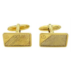 Pair of silver-gilt cufflinks by Dunhill, London 1986