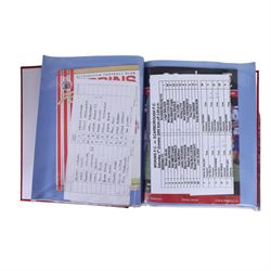 Comprehensive collection of approximately two hundred and thirty Scarborough FC football programmes for the 2003/04, 2004/05, 2005/06 and 2006/07 seasons, all filed within eight dedicated Scarborough FC red Home and Away binders