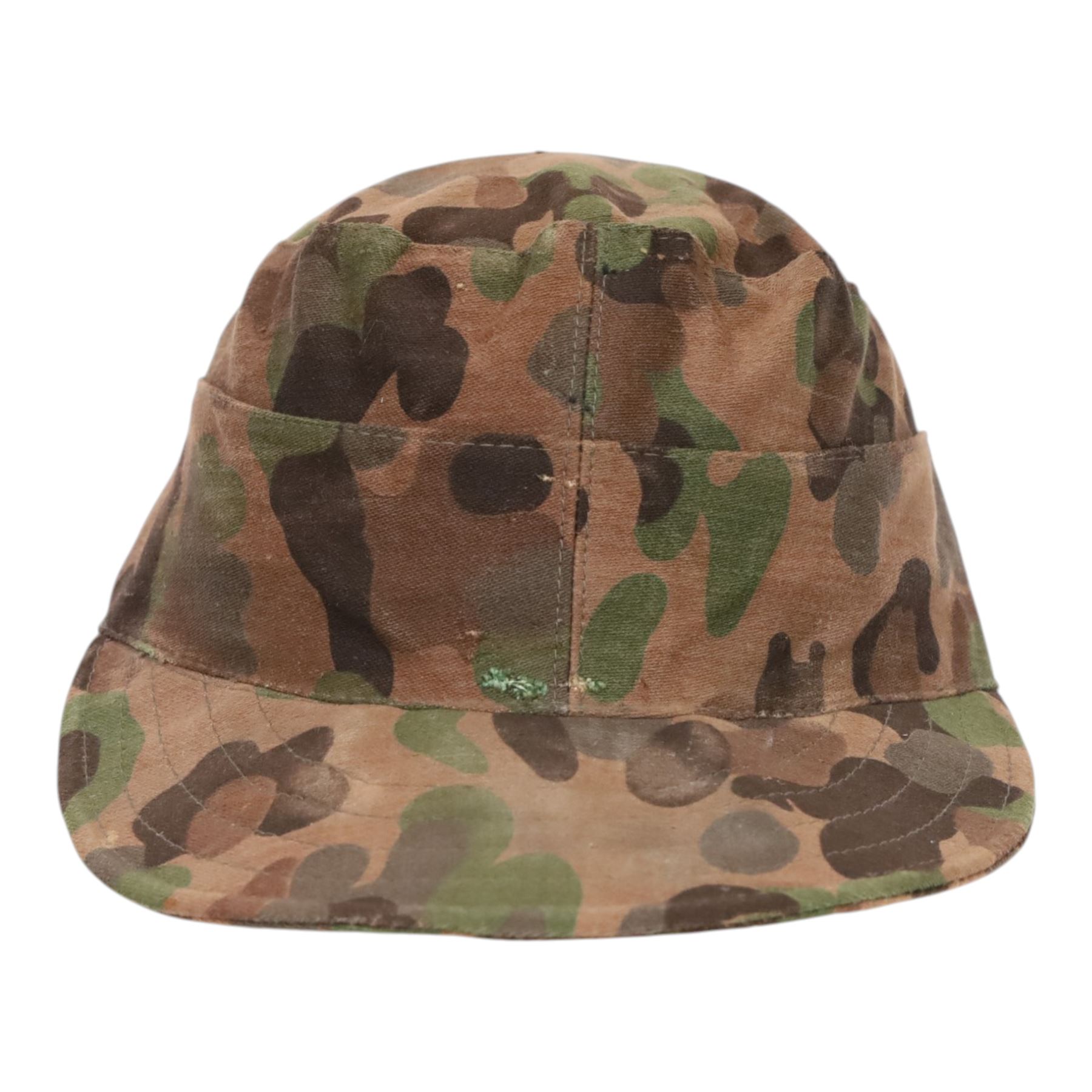 WWII SS camouflaged field cap, pea pattern camouflage