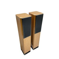 Pair Lake Audio 120W floorstanding speakers in maple finish 