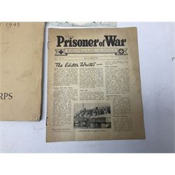 Modern album containing over sixty postcards and photographs including memorial portraits of KIA soldiers, regimental crests, comic, WW1 embroidered silk, uniforms, cap badges, camp and manoeuvre images etc; another personal photograph album of WW2 soldiers relaxing; Royal Armoured Corps booklet 'The Italian Campaign 3rd Sep. 1943 - 2nd May 1945; and other paper ephemera of military interest