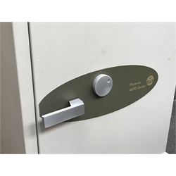 Large commercial safe by Phoenix, model no. 4602, interior fitted with three adjustable shelves, with two keys, external dimensions - W80cm (including hinges), H138cm, D64cm (including hinges), internal dimensions - W47cm, H93cm, D30cm 