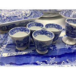Copeland Spode Italian pattern dinner wares, including two tureens and covers, four serving dishes, six dinner plates, four side plates etc, all with blue printed marks beneath